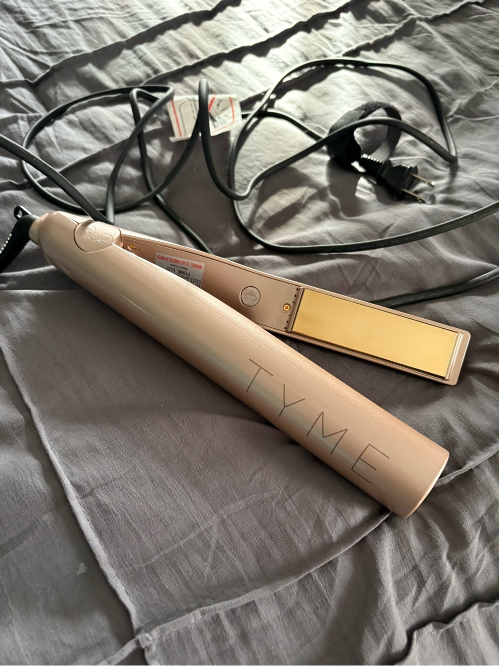 TYME Rose Gold Ceramic Hair Straightener/curler with Gold Plates NWOT